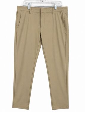 Fabletics Performance Khaki Trouser Mens 38x34 Dark Twill Stretch Golf Pants